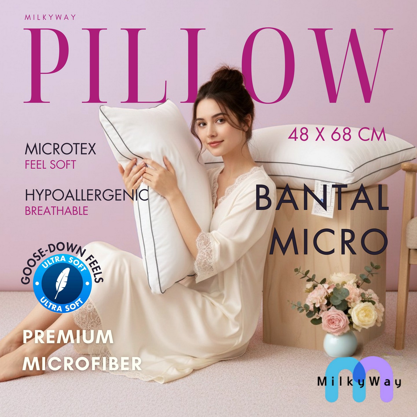Bantal Tidur Microfiber MilkyWay - Hotel Pillow rasa bulu angsa