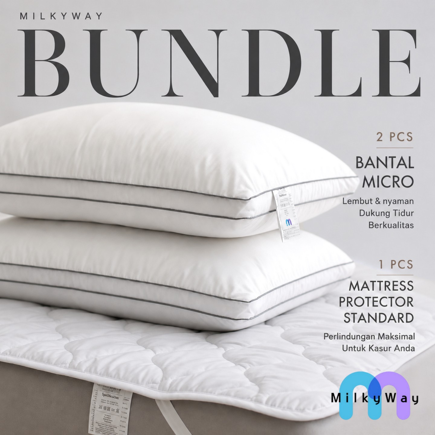 Bundle Bantal Micro + Mattress Protector